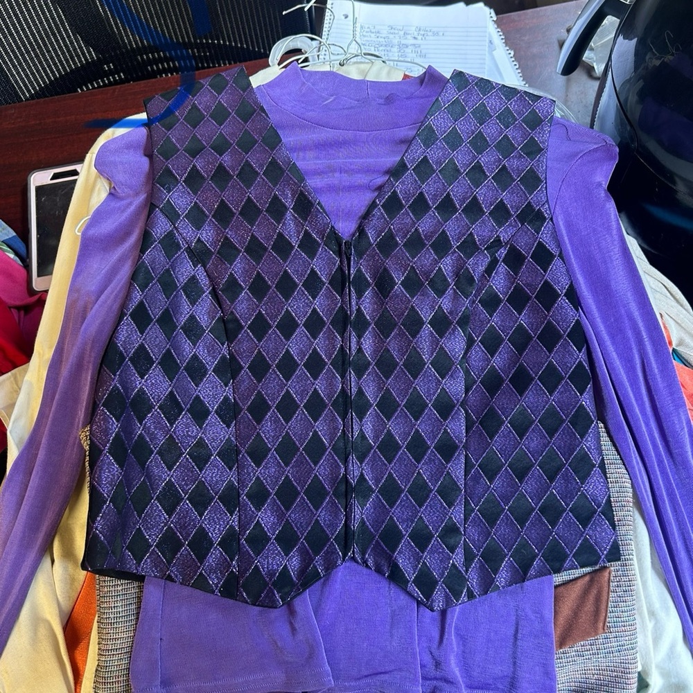 Purple Diamond Pattern Vest